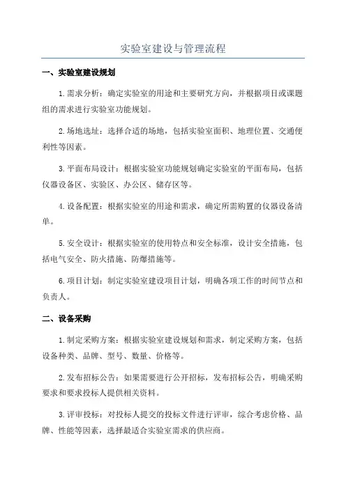 实验室建设与管理流程