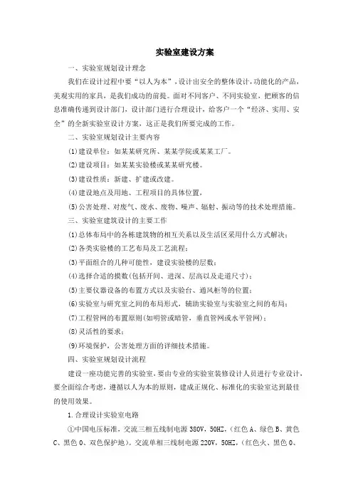 实验室 建设 方案