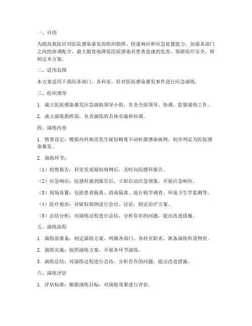 医院院感暴发应急演练方案
