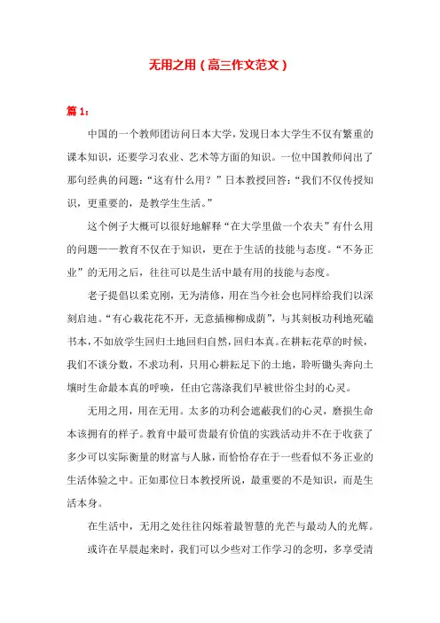 无用之用高三作文范文