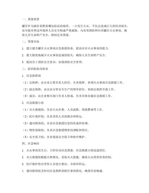 罐区火灾应急预案