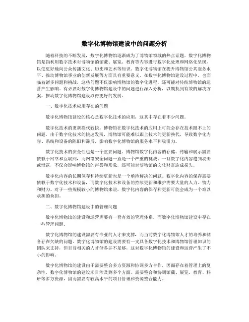 数字化博物馆建设中的问题分析