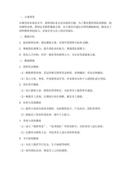 关于销售的激励方案