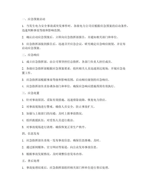 电力应急预案应急程序