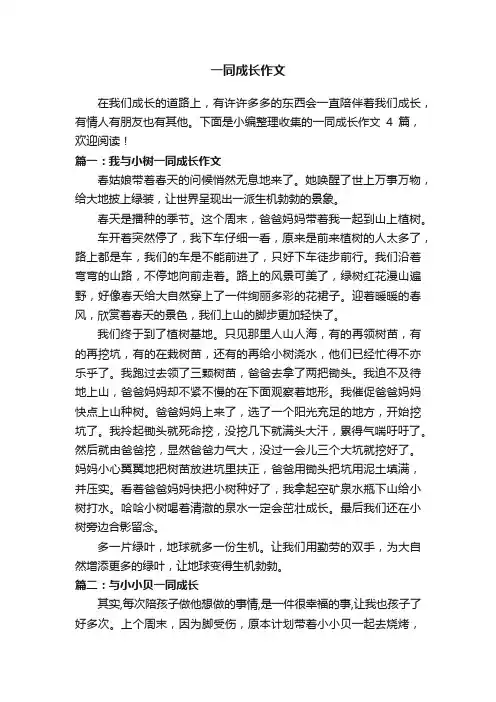 一同成长作文4篇