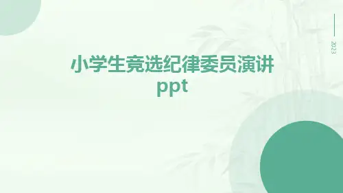 小学生竞选纪律委员演讲PPT