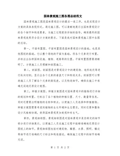 园林景观施工图各图总结范文