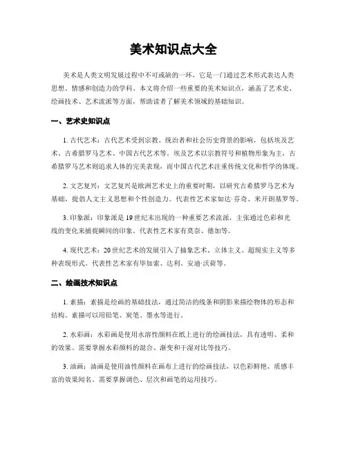 美术知识点大全