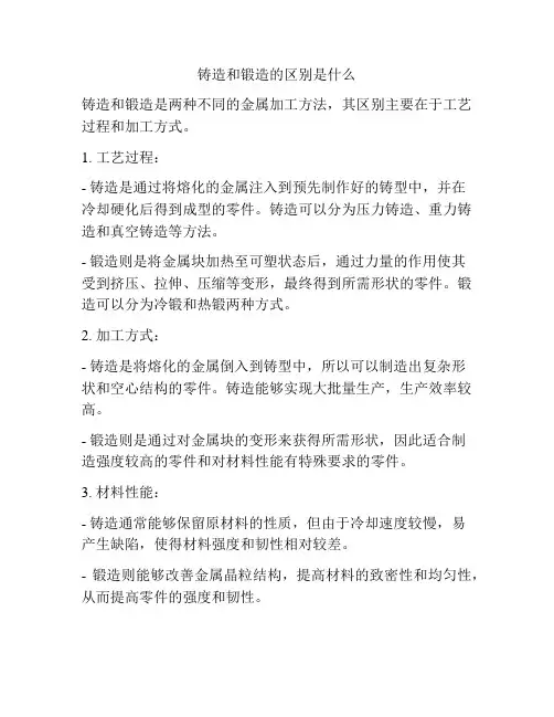 铸造和锻造的区别是什么