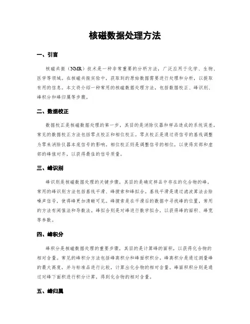核磁数据处理方法