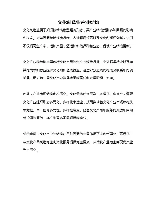 文化制造业产业结构