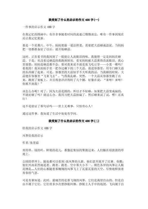 我受到了什么的启示的作文400字