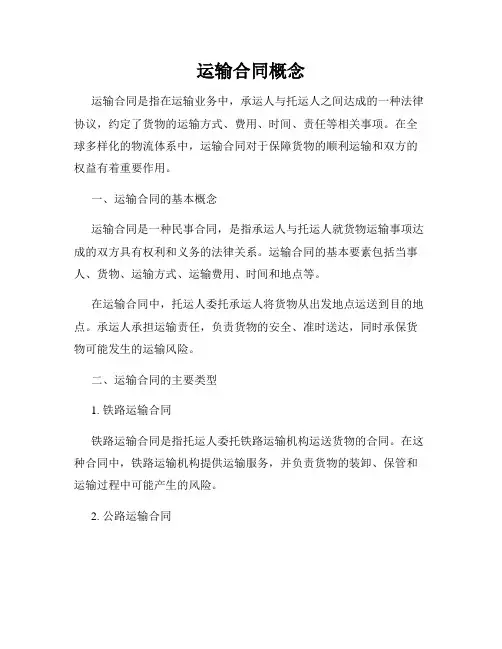 运输合同概念