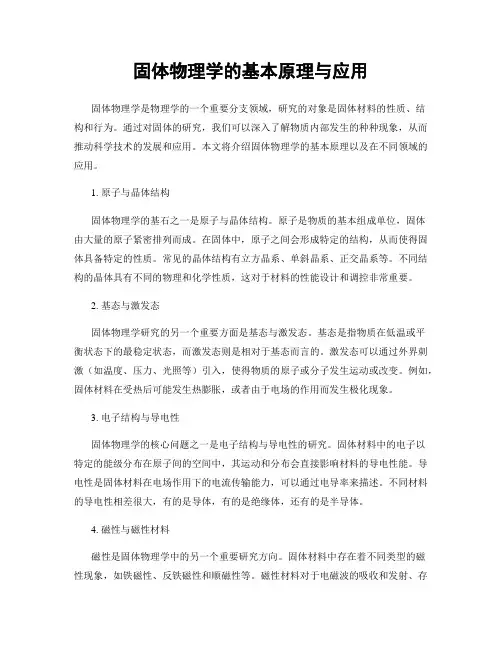 固体物理学的基本原理与应用