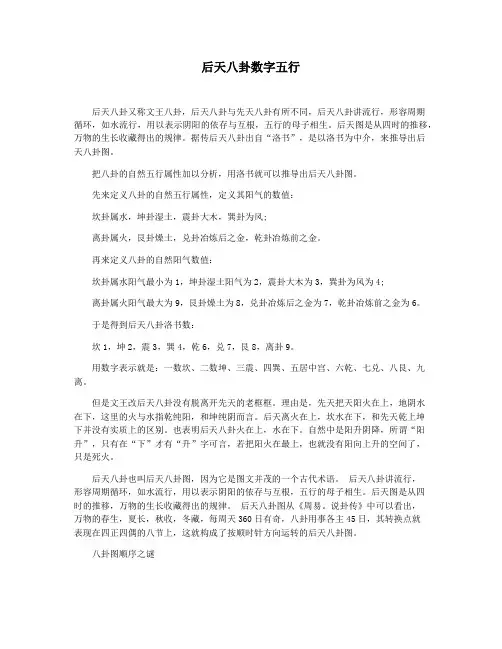 后天八卦数字五行