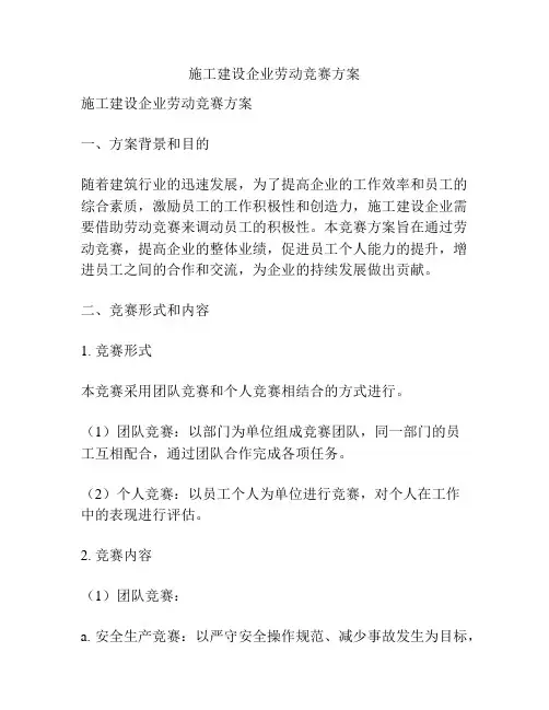 施工建设企业劳动竞赛方案