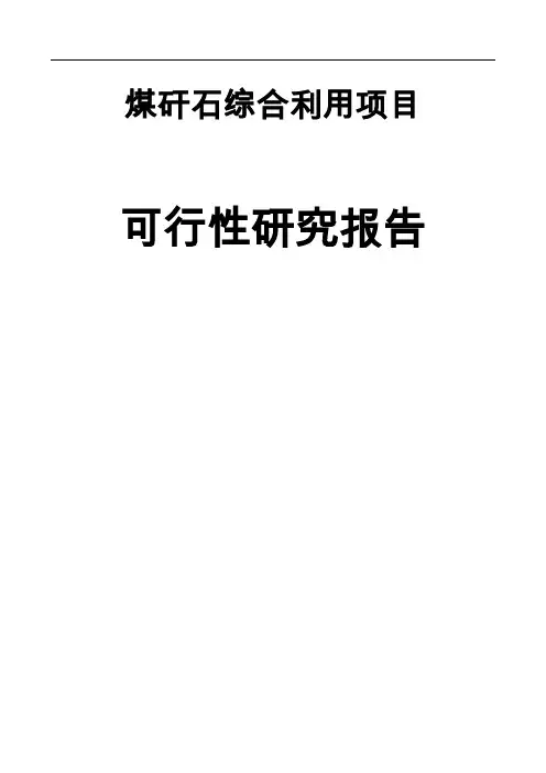 煤矸石综合利用项目可行性研究报告