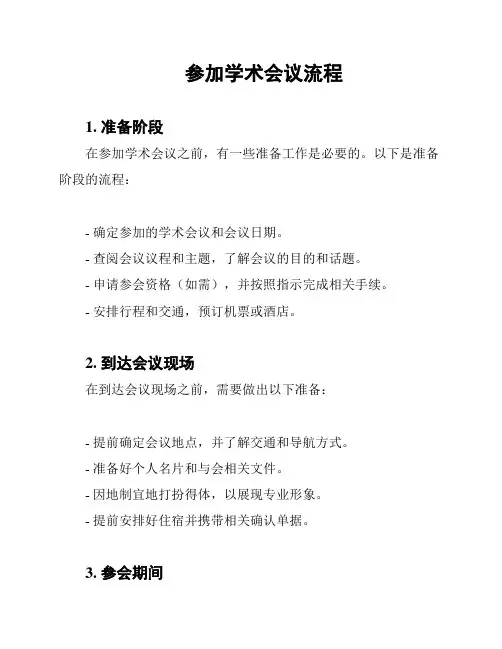 参加学术会议流程