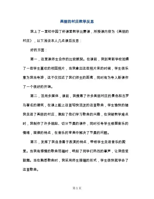 美丽的村庄教学反思