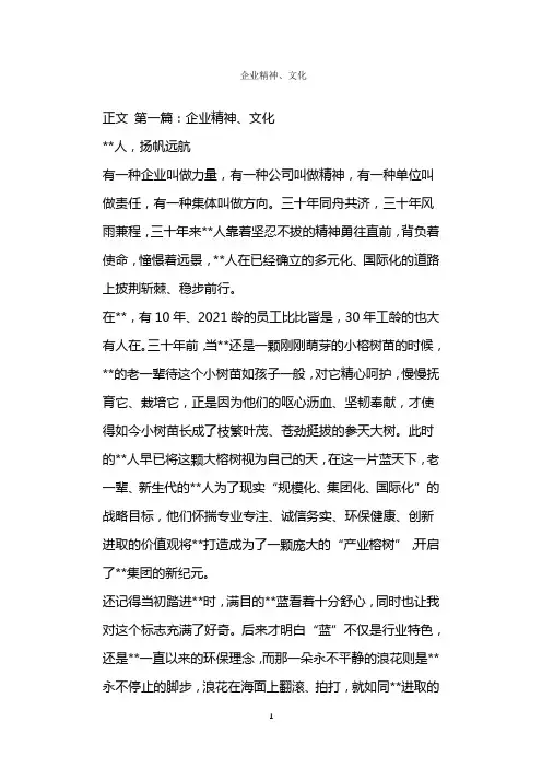  企业精神、文化