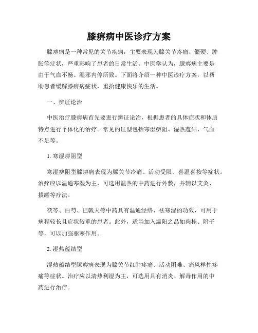 膝痹病中医诊疗方案