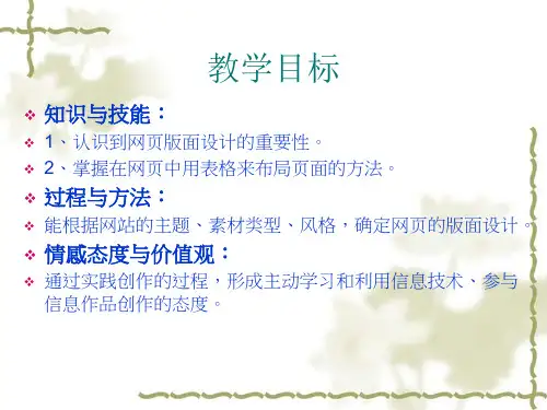 网页的版面设计使用表格布局