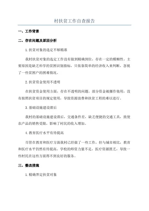 村扶贫工作自查报告