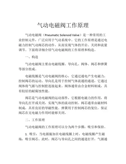 气动电磁阀工作原理