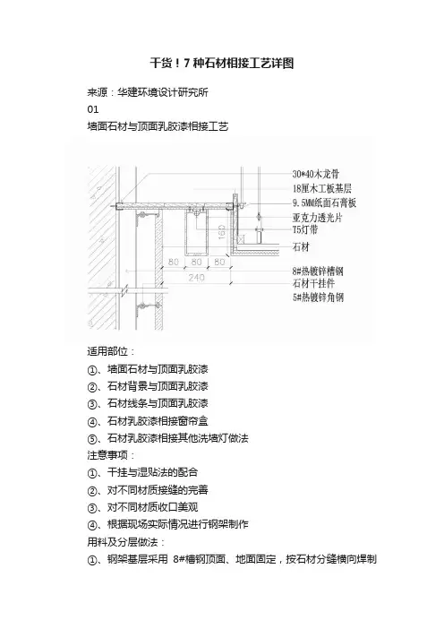 干货！7种石材相接工艺详图