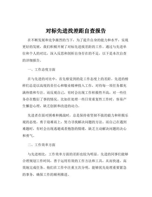 对标先进找差距自查报告