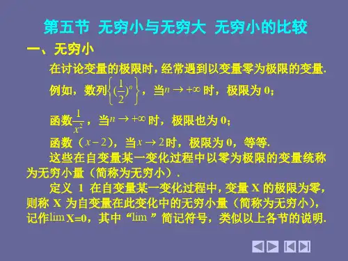 大学数学_1_5 无穷小与无穷大无穷小的比较