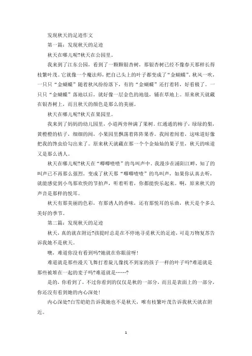 发现秋天的足迹作文精选
