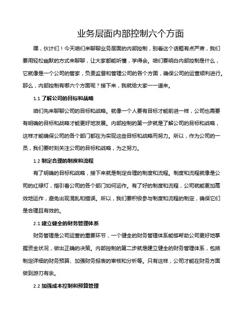 业务层面内部控制六个方面