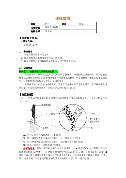 质量守恒定律典型例题讲解