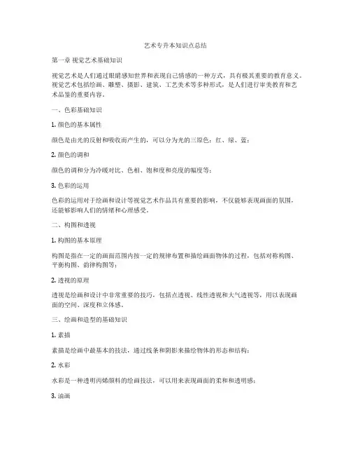 艺术专升本知识点总结