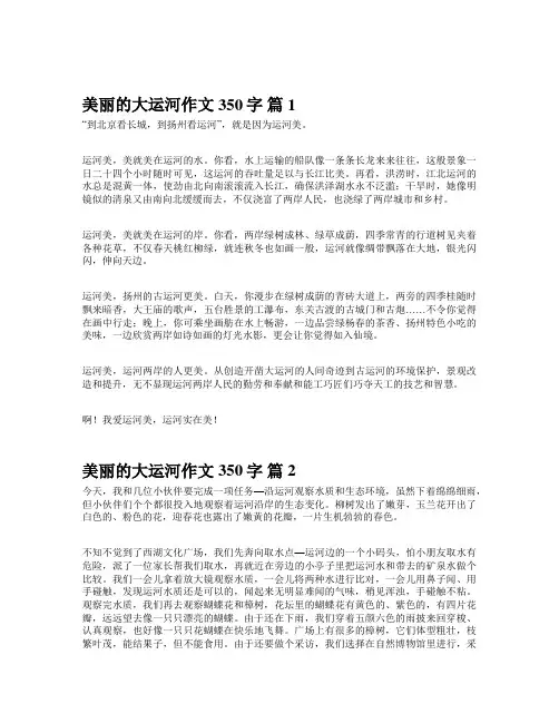 美丽的大运河作文350字