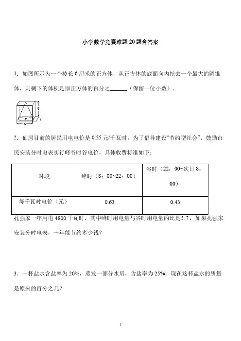 名校小升初数学经典难题应用题20题 (10)