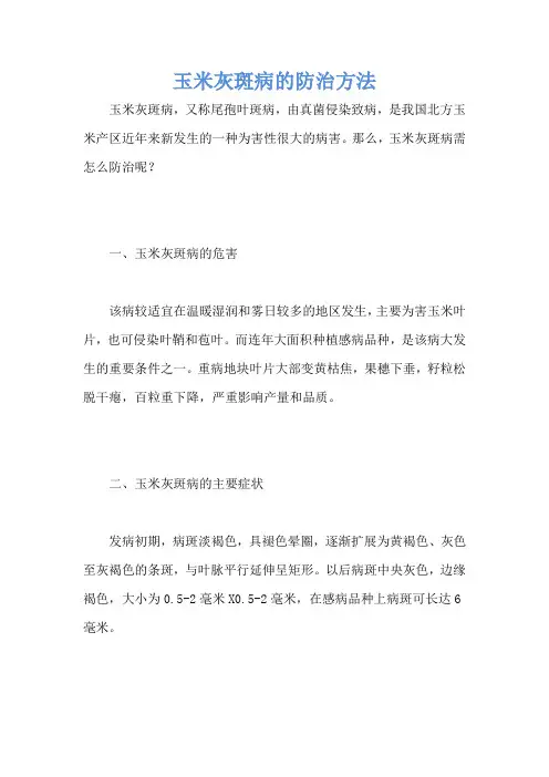 玉米灰斑病的防治方法