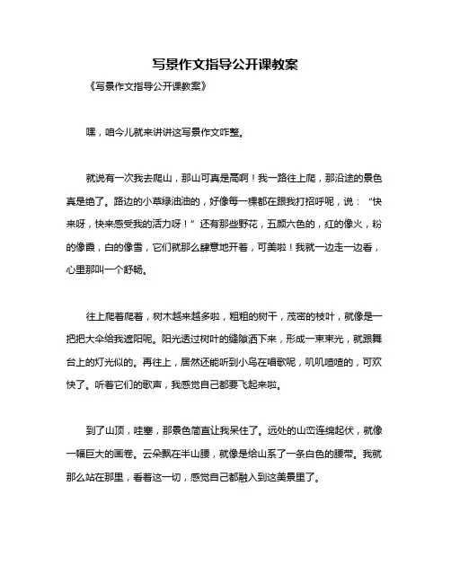 写景作文指导公开课教案