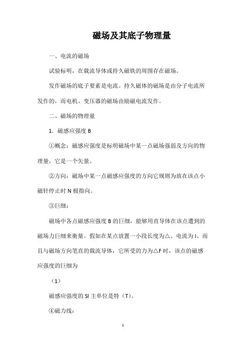 磁场及其底子物理量