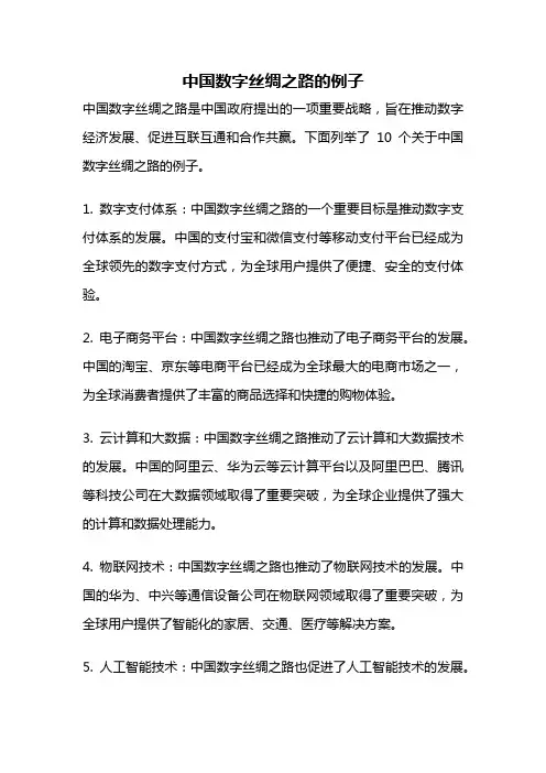 中国数字丝绸之路的例子