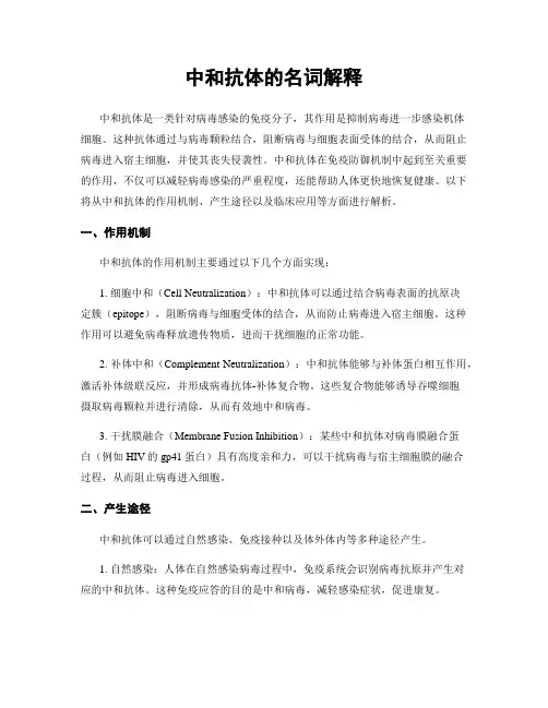 中和抗体的名词解释
