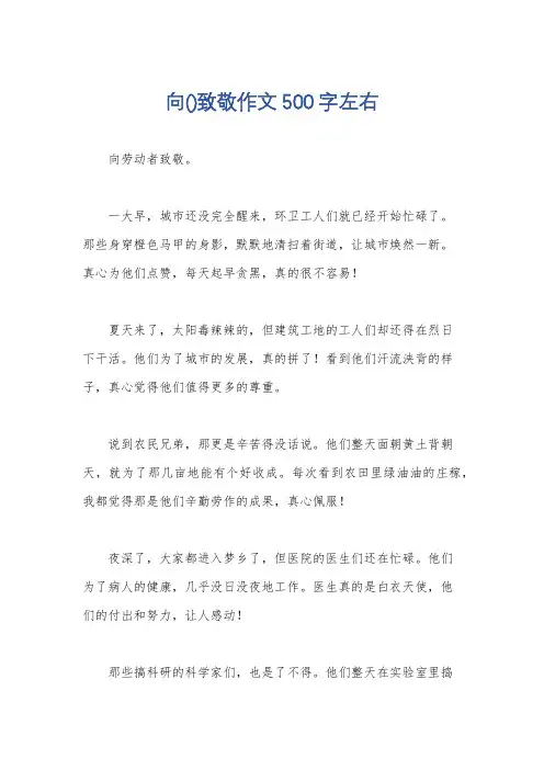向()致敬作文500字左右