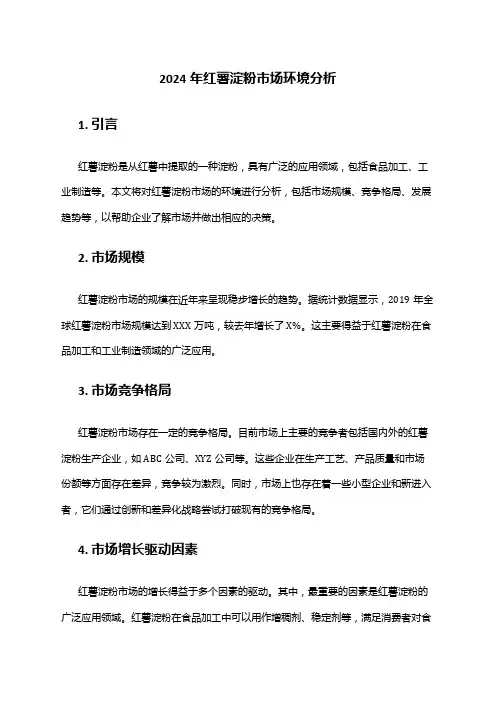 2024年红薯淀粉市场环境分析