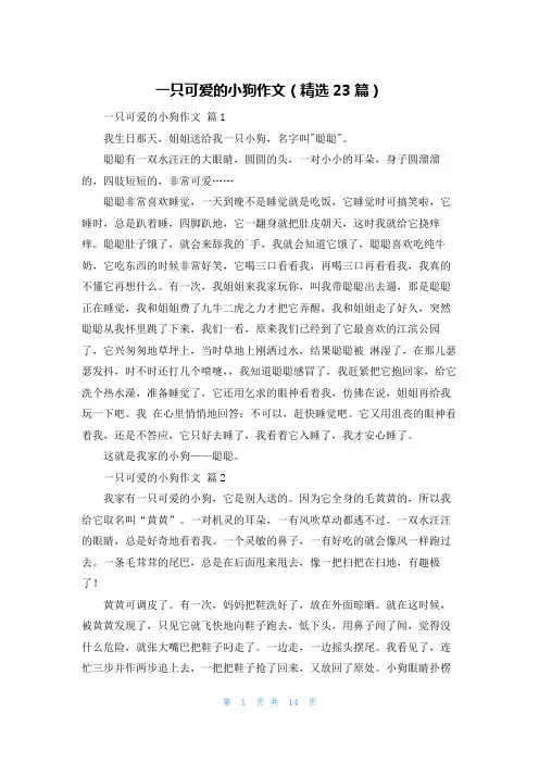 一只可爱的小狗作文(精选23篇)