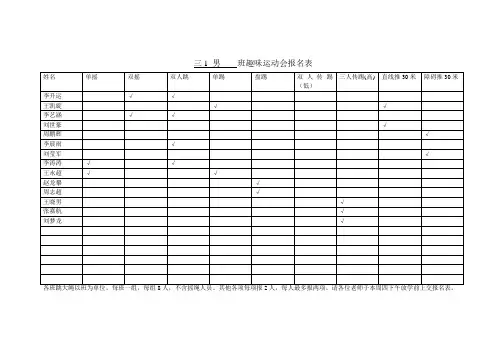 三一趣味运动会报名表
