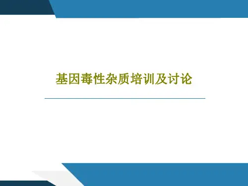 基因毒性杂质培训及讨论76页PPT