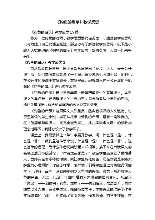 《钓鱼的启示》教学反思15篇