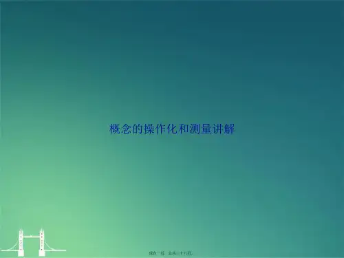 概念的操作化和测量讲解讲课文档