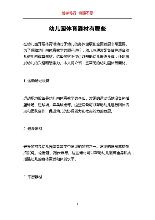 幼儿园体育器材有哪些